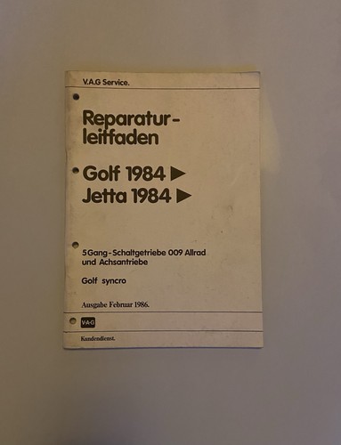 VW VAG Reparaturleitfaden Golf Jetta 1984 Synchro 5-Gangschaltgetriebe 009 Allra