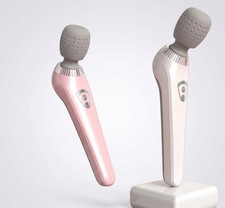 Pink White 5-Speed Massage Stick Wand Portable USB-C Handheld Body Massager