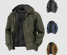 Men's Casual Padded Jacket Winter Warm Hooded Soft Comfort Coat Thick Jacket Top