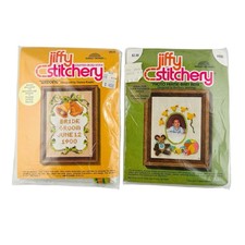 Jiffy Stitchery 1970 s NEW Cross Stitch Kit W...