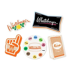 Whataburger Decal Set - 5 Pcs - Sticker Lot Water Bottle Laptop Stickers