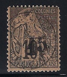 Gabon, Scott #6, 15c on 10c Black on Lavender, Signed, Scott Value: $1,500.00