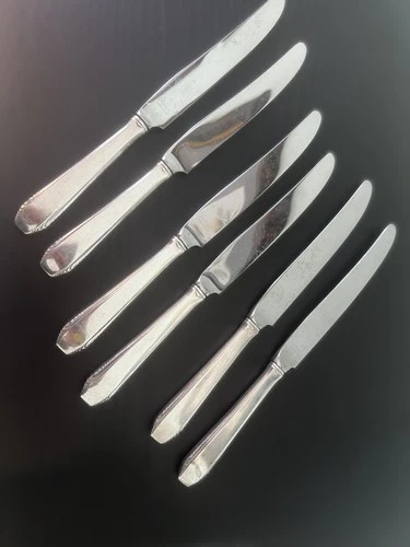 STERLING  KNIVES CASCADE BY  TOWLE   SET 6 DINNER KNIVES 9 INCH !