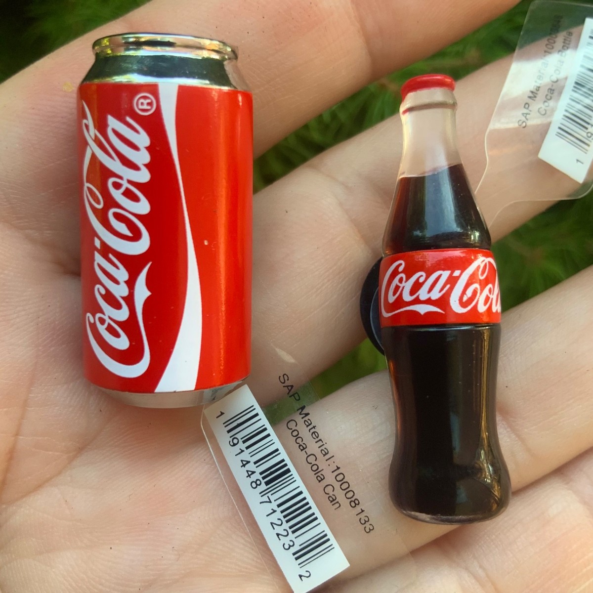 2 piece Genuine Crocs Jibbitz -Very Desirable Metal Coca Cola