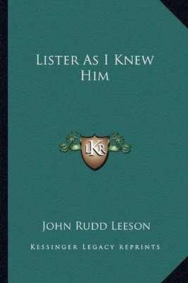 Lister As I Knew Him - Taschenbuch NEU Leeson, John Ru 01.09.2010