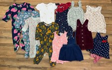 12 Month Baby Girl LOT 12 Items Dress Sleeper Bodysuit Romper One Piece Spring
