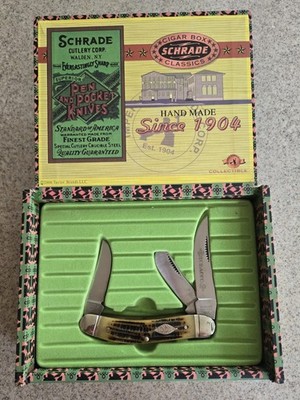 Schrade Cutlery Cigar Box Classics Pocket Knife Three Blade Limited Issue'07 NIB