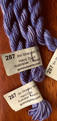 Gumnut 'Stars'' hand dyed stranded silk 8m skein #287    GS1