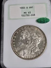 1900-O NGC MS63 Morgan Dollar - CAC Stickered- Nice Rim Toner.old Old Holder