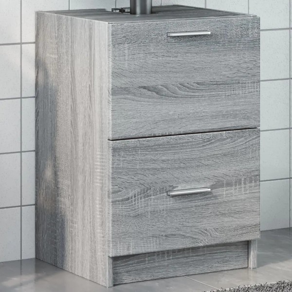 Waschbeckenunterschrank Sonoma Grau 40X37X59 Cm Holzwerkstoff-image