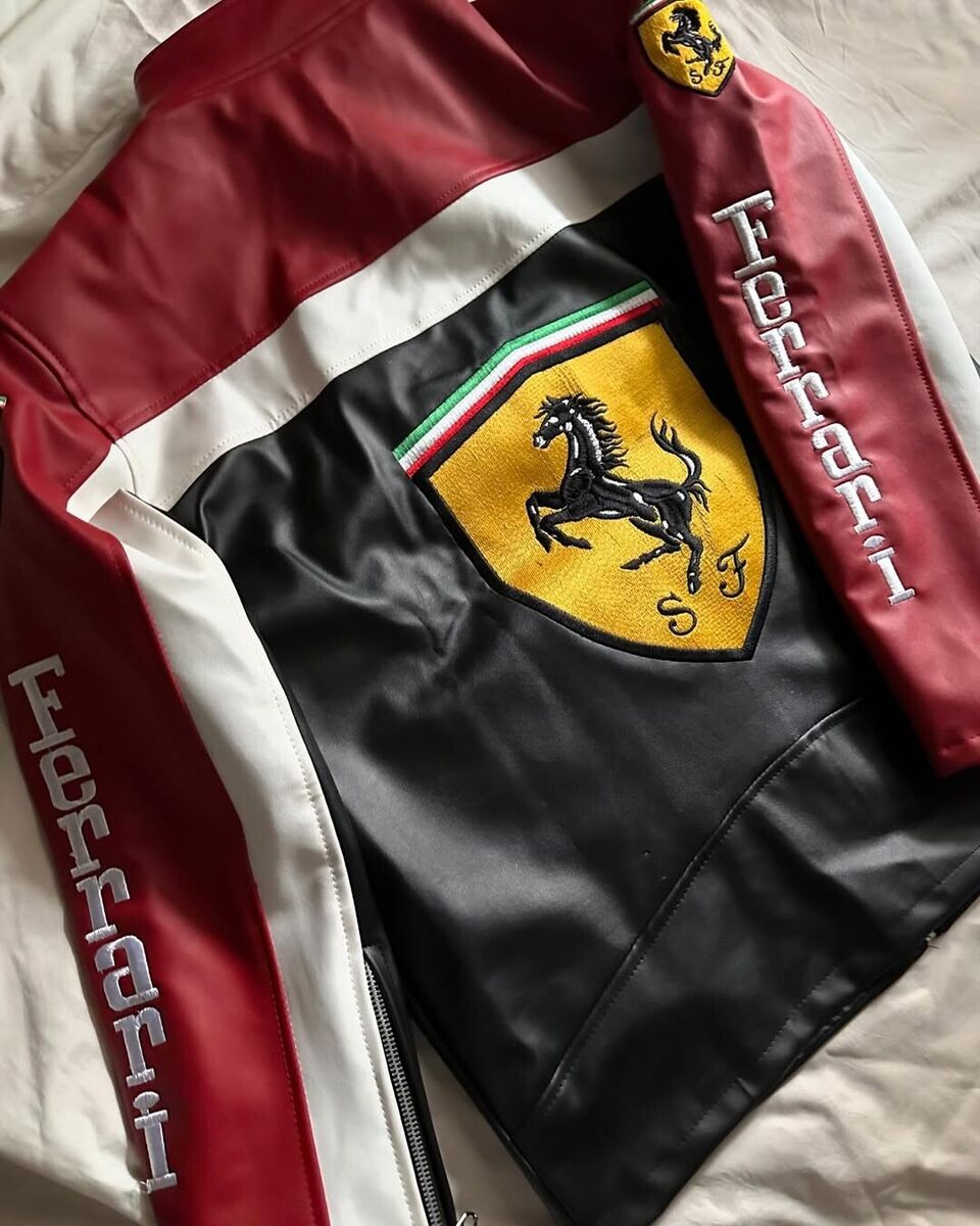 Ferrari Black Racing Leather Jacket World Champion Jacket Ferrari Black Racing Leather Jacket World Champion Jacket