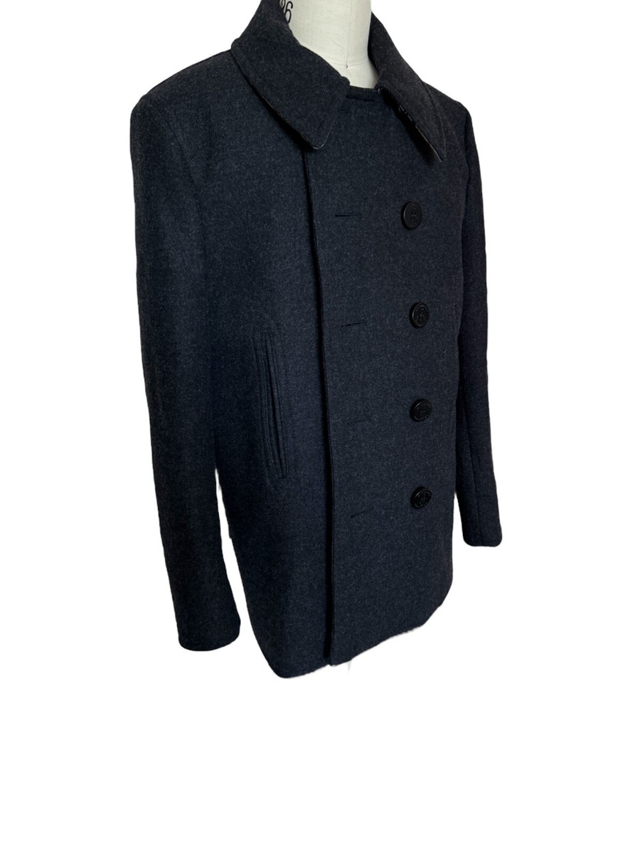 BURBERRY ダークグレー ピーコート ウール Burberry Claythorpe Dark Charcoal Grey Wool blend Men's Pea