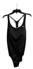 NEW Women's Nike One Piece Swimsuit Black White Lining Logo Back Size L Large