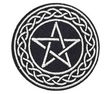 Star Pentagram white Embroidered Patch Iron on Sew On witch 3318