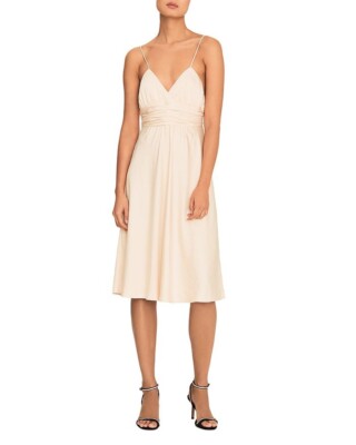 Bash Women's Size 3 Dixie Champagne Ivory Sleeveless Midi Dress, NWT Size L  | eBay
