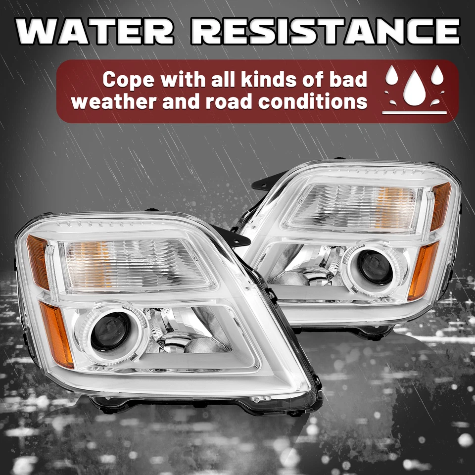 Left Right Chrome Projector Headlights Headlamp For GMC Terrain 2010-2015 W/Bulb - Image 4 of 4