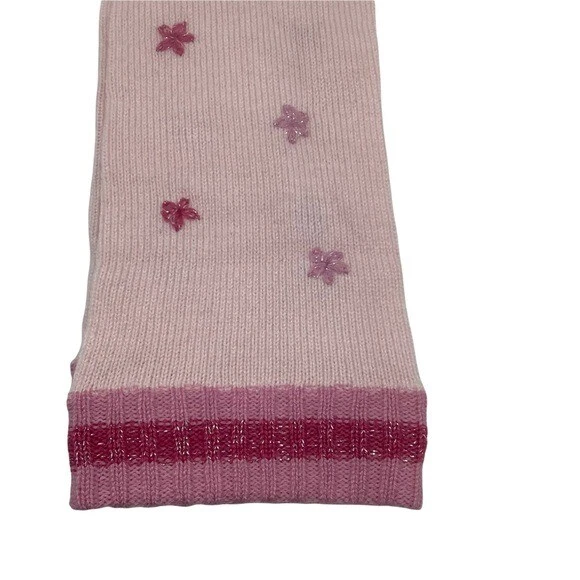 NUEVO SIN ETIQUETAS Calentadores de Piernas Metálicos Tejidos Rosa Estampado de Copo de Nieve para Niñas Talla Grande 9-10 Foto 3 de 4