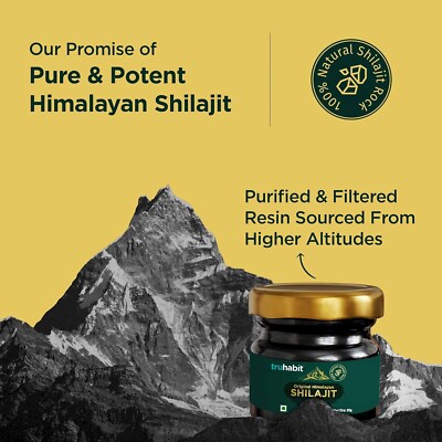 Shilajit De L'Himalaya Original - Marque TruHabit - Résine Pure à L'acide Fulvique - Soutien Immunitaire & énergie - Neuf Scellé
