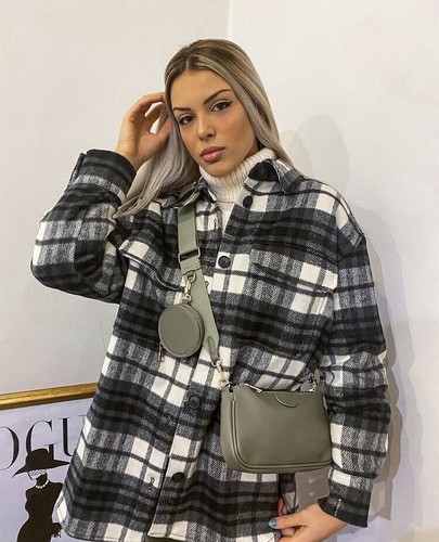 Plaid shacket shirt jacket H\u0026M bloggers 