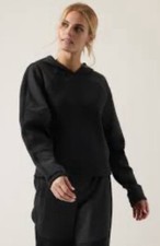 NWT ATHLETA Get Set Sweatshirt Hoodie Black Women's Size L Soft Athleisure