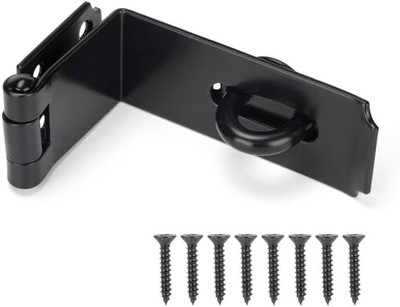 HILLMASTER Door Hasp Latch 90 Degree 7-3/4 Extra Thick Heavy Duty Steel Safety