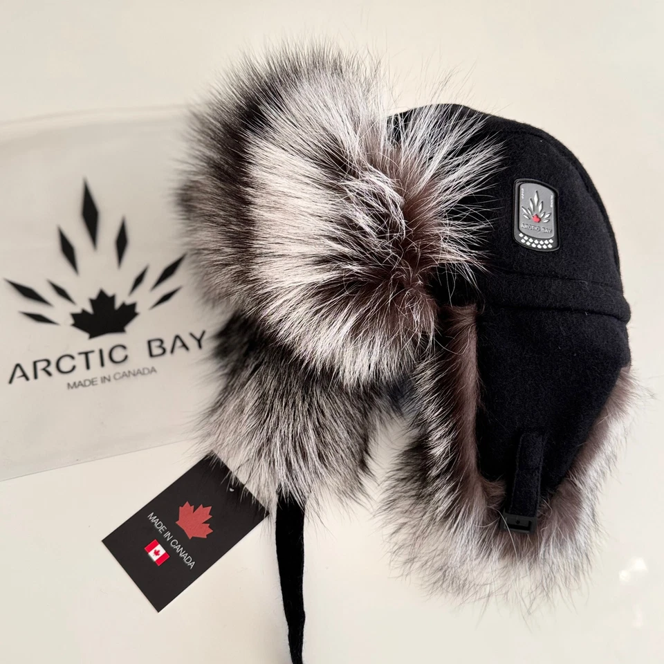 Goose Arctic Bay clásico Big Silver zorro y lana sombrero de aviador hecho en Canadá 395 Foto 3 de 3