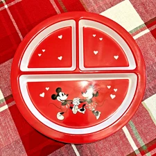 Disney Pottery Barn holiday Mickey Mouse party heart Minnie Plate kid Birthday ,