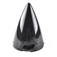 2 Blade 5inch Black RC Plane Carbon Fiber Spinner Screw Fix Impeller Cover Tip