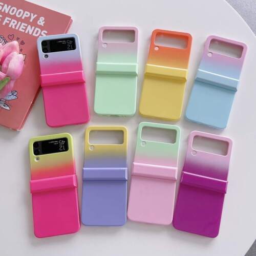 Candy Color Glitter Glossy Hard Phone Cover Case For Samsung Galaxy Z Flip 3/4 - Afbeelding 1 van 17