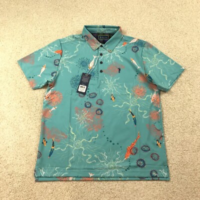 William Murray Golf Polo Shirt Mens Large Electric Sea New Blue