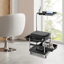 3 Tiers Hair Tool Tray Cart Rolling Tray Cart Mobile Storage Car With 4 Trays