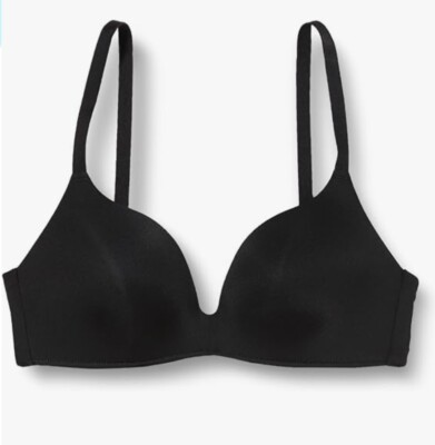 Dagi Damen Vollschale dünne Träger BH ohne Bügel Unterwäsche schwarz 34B NEU UVP 25£