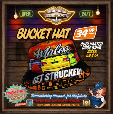 HOLDEN MALOO GET STRUCKED BUCKET HAT FROM HOUSE OF MUSCLE