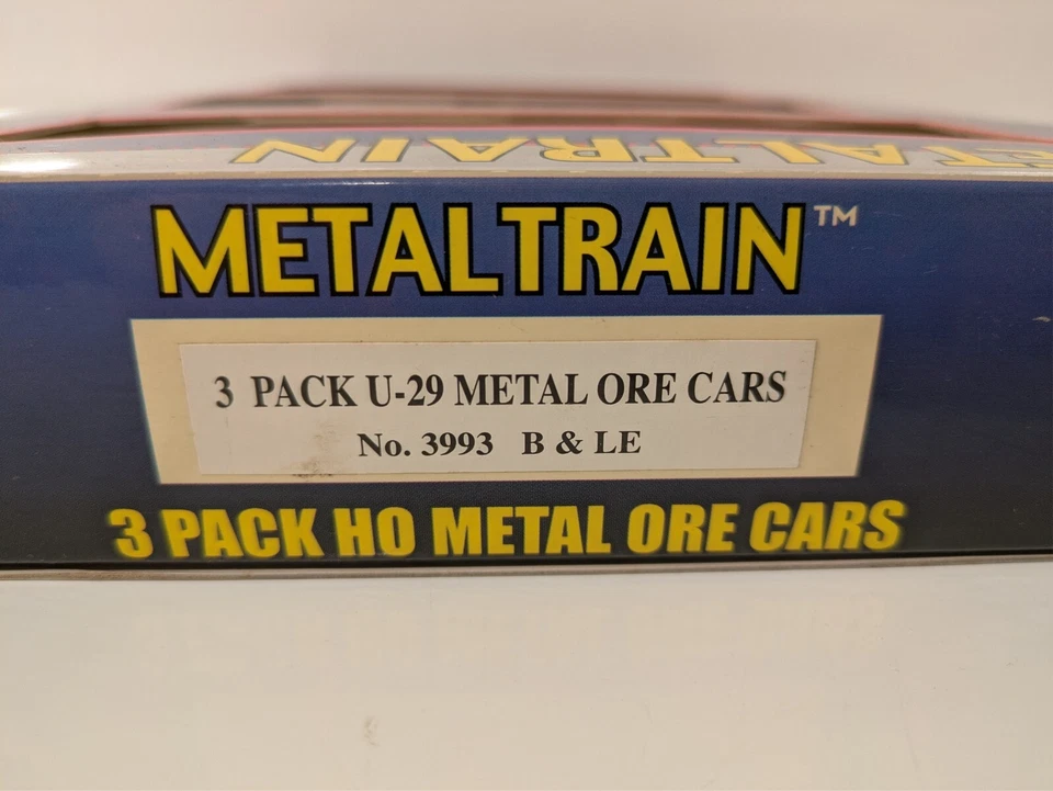 HO 3 Pack U-29 Metal Ore Cars B&LE Bessemer & Lake Erie NIB NOS Item# 3993 - Image 3 of 3
