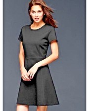 NWT $69 GAP Cotton True Black Tailored Career Dress PONTE KNIT 0 XSmall