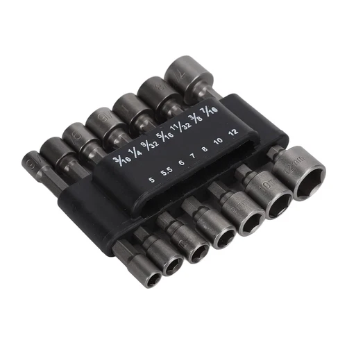 14pc POWER NUT Driver Bit Set Dual 1/4 Quick Change SAE & Metric MM Detent Shank - Picture 16 of 19