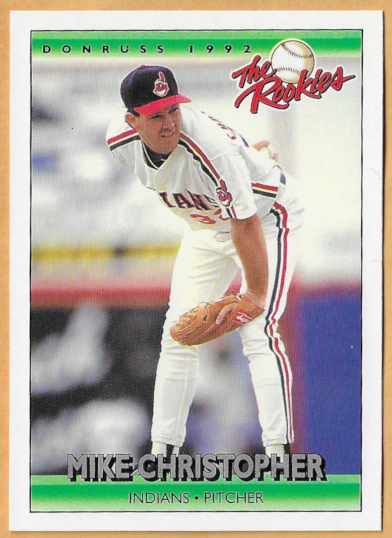 MIKE CHRISTOPHER CLEVELAND INDIANS #23 - DONRUSS THE ROOKIES NM-MT 1992