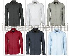 CAMICIA UOMO COTONE MANICA LUNGA TAGLIE FORTI CALIBRATA NO STIRO ELASTICIZZATA t