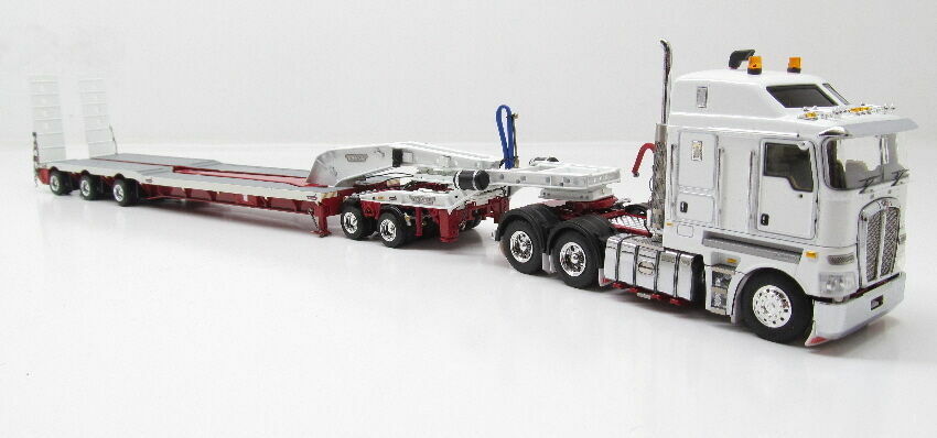Kenworth K200 Drake 3x8 Swingwing Trailer - White/Red - 1:50 Scale