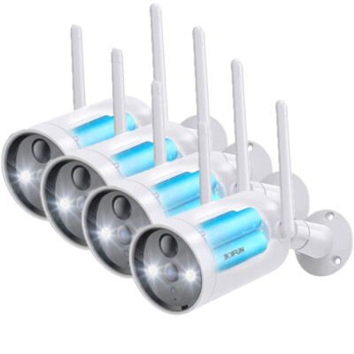 BOIFUN 2K/3MP Kabellose WLAN Überwachungskamera Aussen 10M intelligente Infrarot