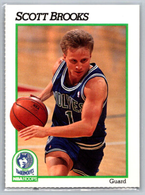 Scott Brooks 1991-92 Hoops NBA Team Night Sheet SGA #395 Minnesota Timberwolves