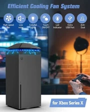 RGB Cooling Fan for Xbox Series X Game Console Vertical Stand Cooler Accessories