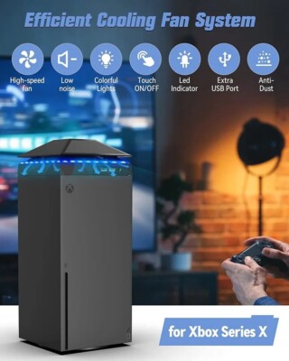 RGB Cooling Fan for Xbox Series X Game Console Vertical Stand Cooler Accessories