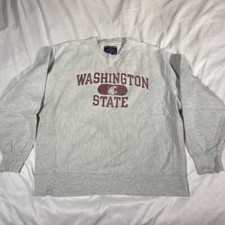 Vintage Champion Washington State University Sweater Distressed Reverse Weave