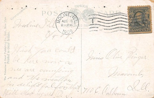Postcard IN Fort Wayne St. Joe Maumee and St. Mary River Junction Indiana 1909 - Picture 2 of 2
