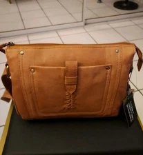 NWT $120 Great American Leatherworks Shoulder 100% Genuine Leather Bag 