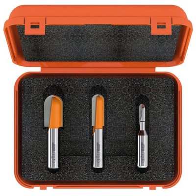 CMT Orange Tools 3-Piece Set Round Nose Router Bits Carbide Tipped 814.001.11