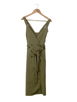 QED LONDON Trägerkleid Damen Kleid Gr. DE 36 khaki Casual-Look