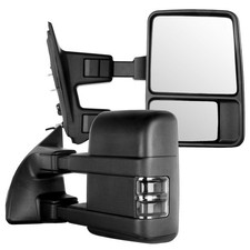 2008-2016 F250 F350 F450 F550 Super Duty Tow Mirrors Black Manual Turn Signal