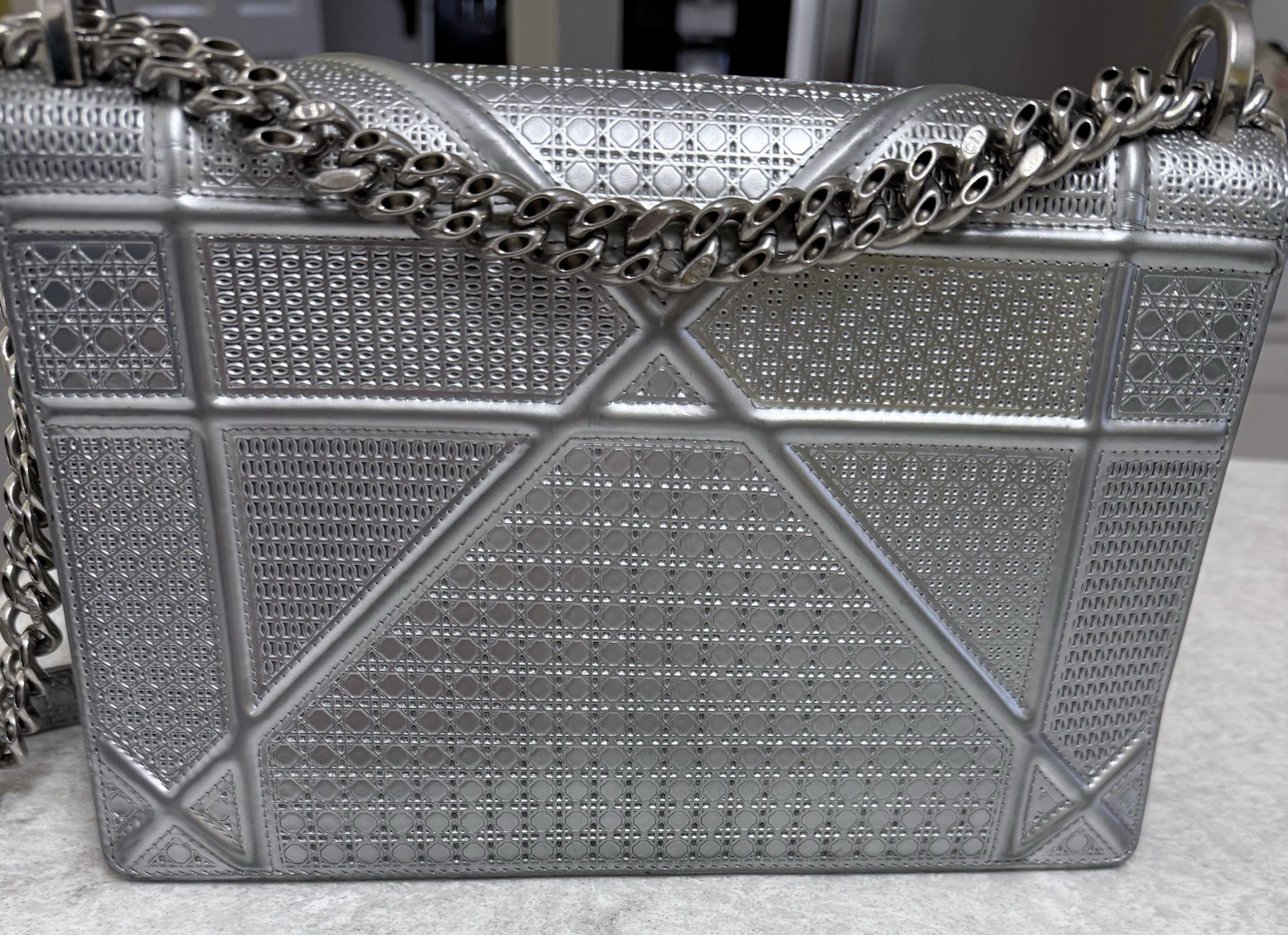 Beautiful  Authentic Dior Diorama Medium Silver M… - image 14